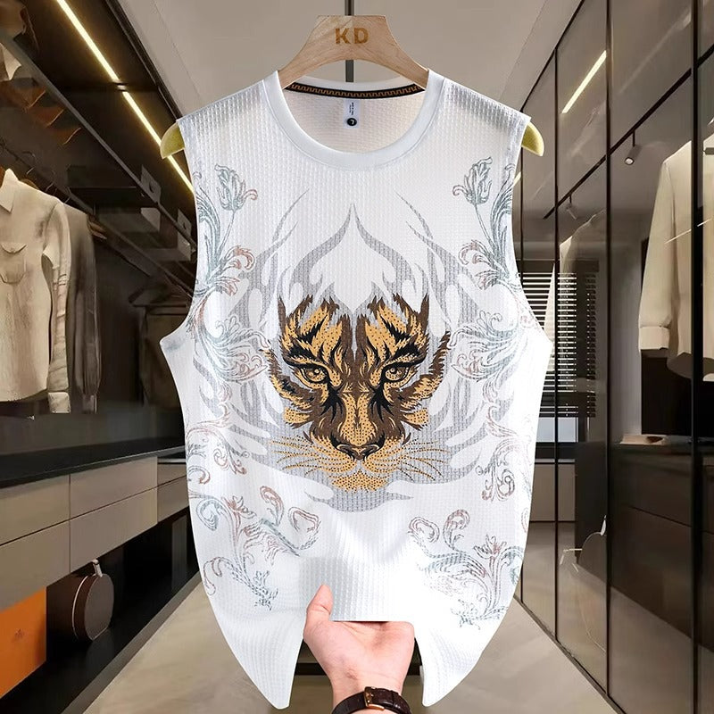 MF06558 KD Tiger head sleeveless T-shirt