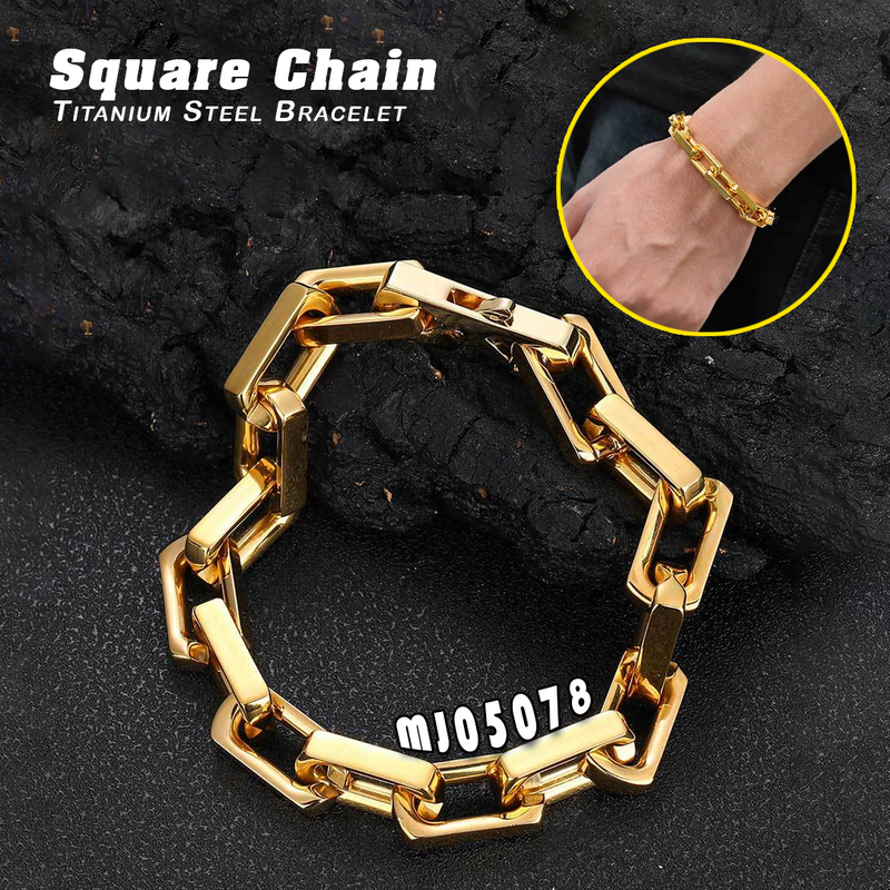 MJ05078 Square Chain Titanium Steel Bracelet