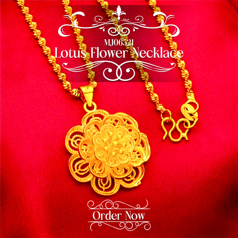 MJ06321 Lotus flower necklace