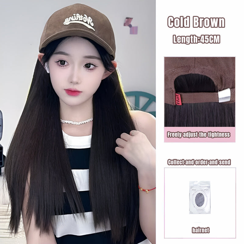 MJ05816  Curly Hair Hat Wig ဦးထုတ်ပါဆံပင်တု