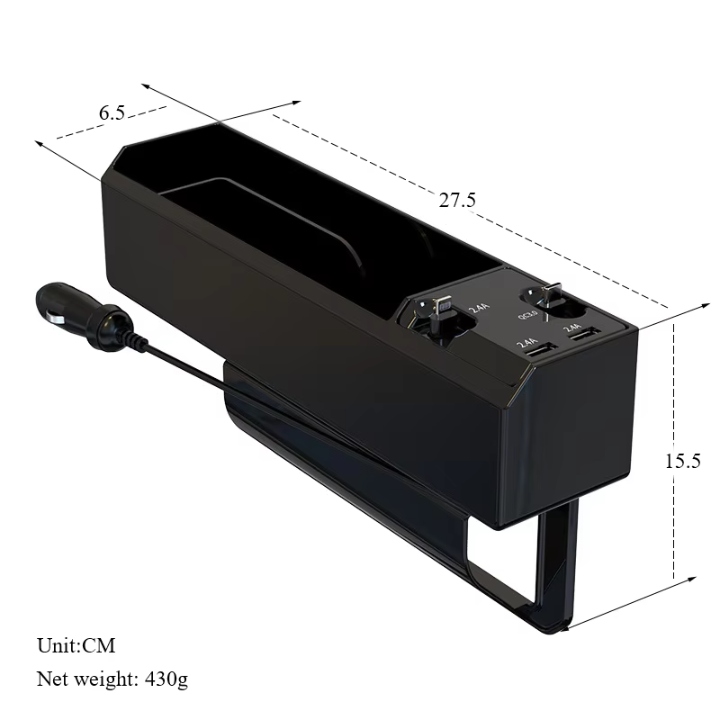 MV06467 Car Seat Gap Storage Box with Charging Cable