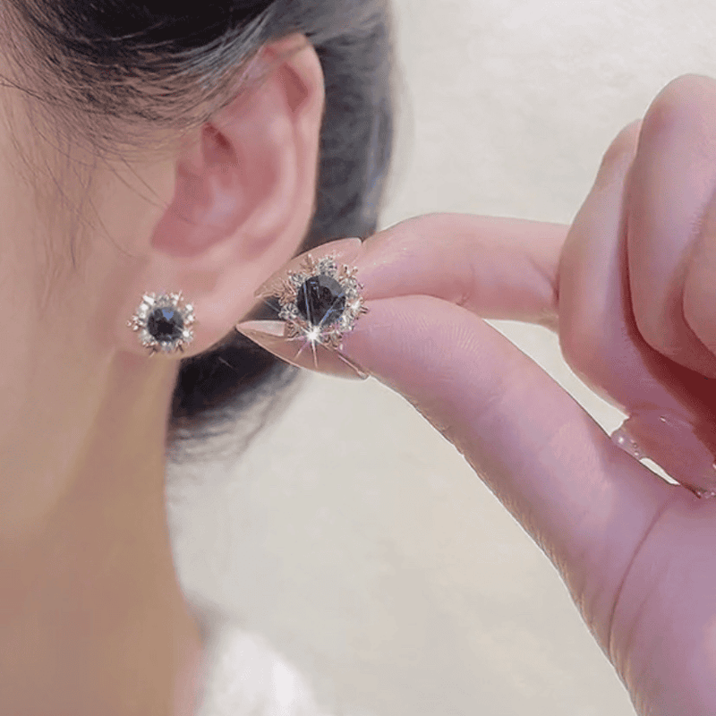 MJ06003 Sapphire  diamond earing