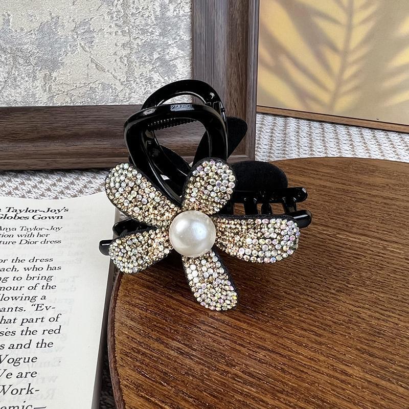 MJ06296 Luxury Rhinestone Flower Hair Clip