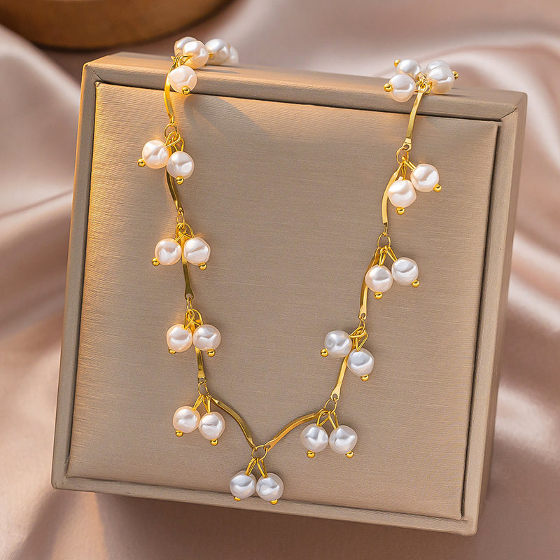 MJ05961  Double Pearl Necklace