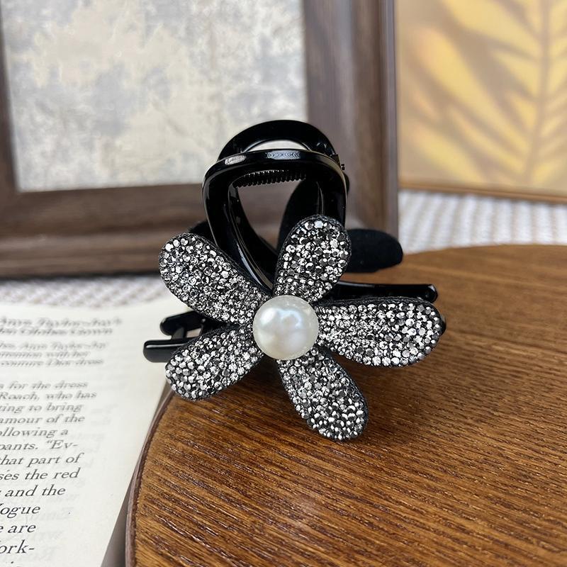 MJ06296 Luxury Rhinestone Flower Hair Clip